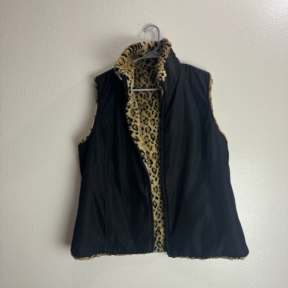 Kristen Blake Vintage Reversible Fur Faux Leopard Vest Size Large - Picture 6 of 10